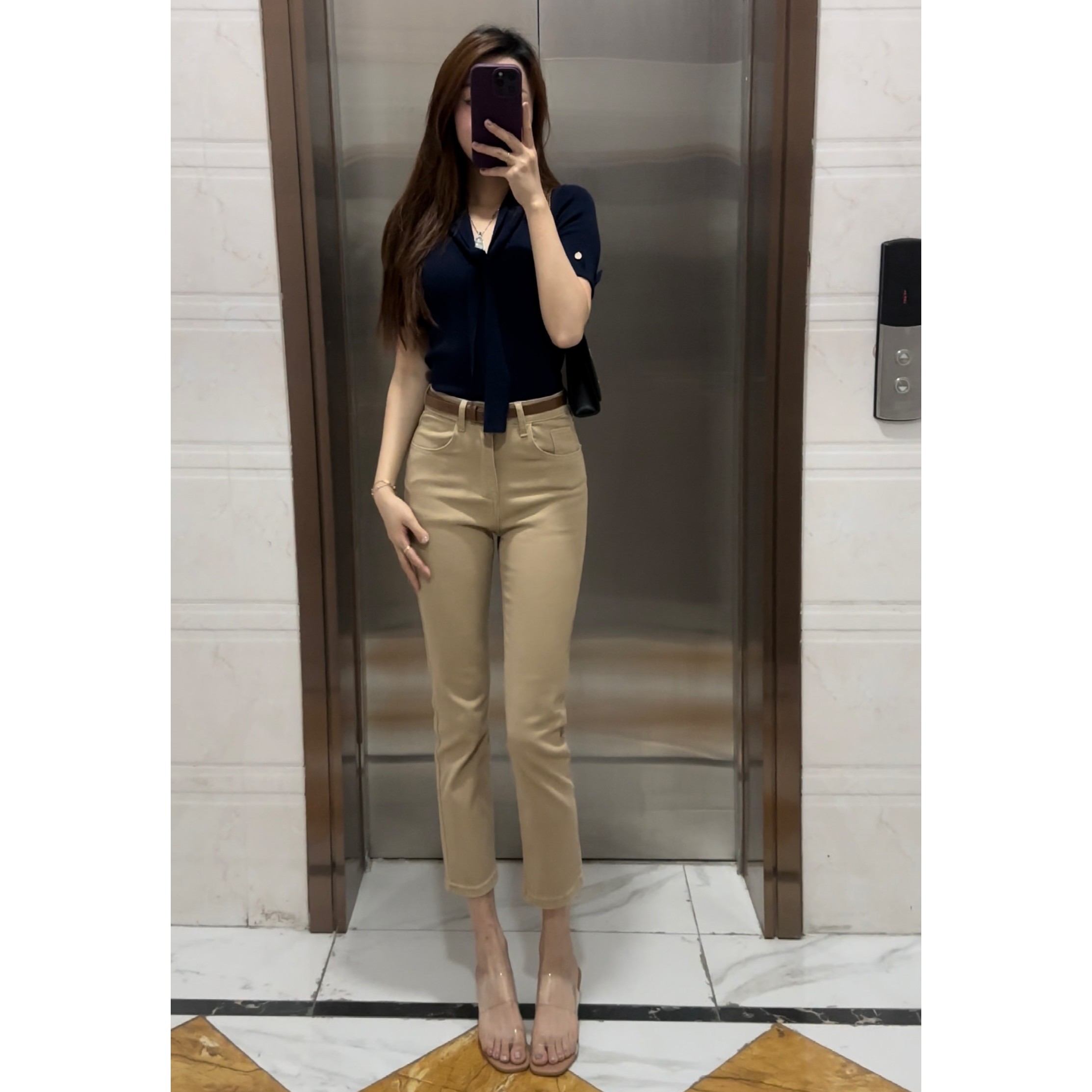 经典老钱风直筒牛仔裤女2025年秋季新款弹力修身显瘦百搭九分裤