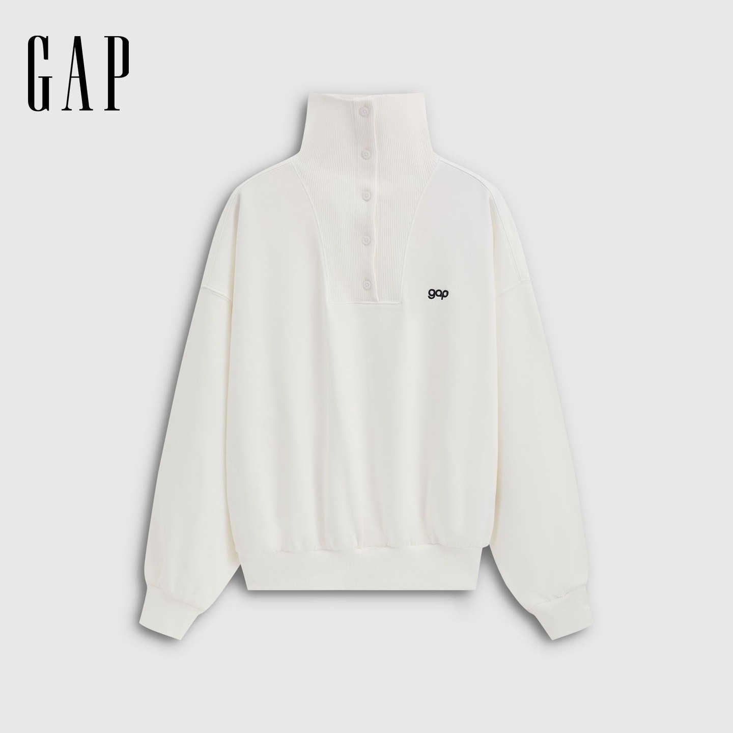 【成毅代言】Gap女装2026春季新款logo立体绣半高领休闲卫衣859236