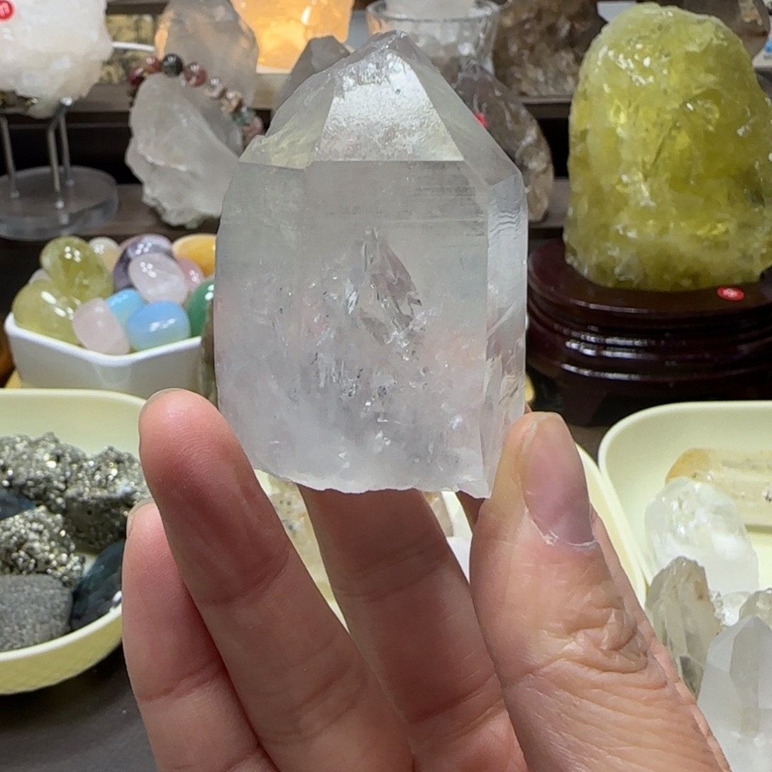 蓝***筱水晶车挂未镶嵌不退换喜马手握