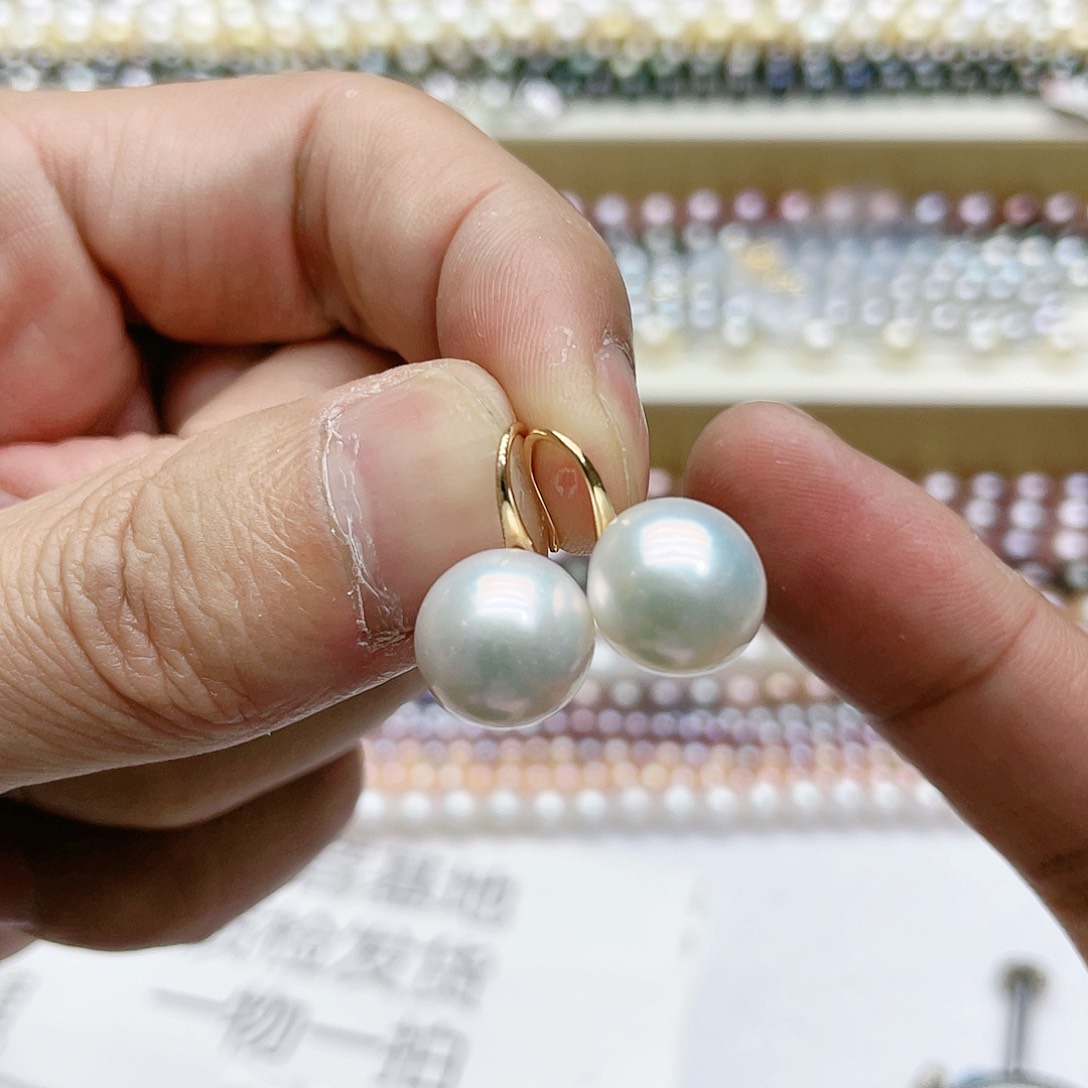 淡水珍珠耳饰银S925镶嵌