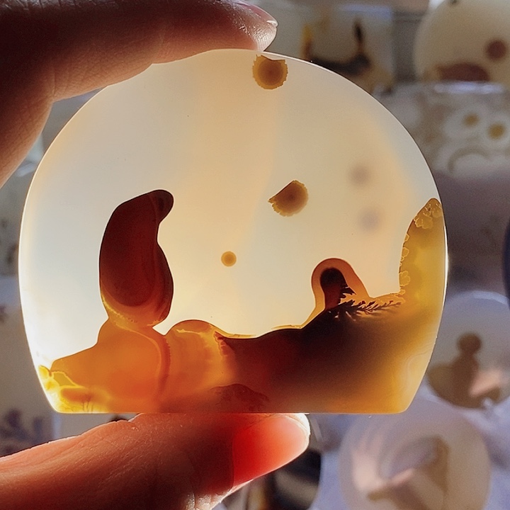 玛瑙/玉髓颈饰足银镀金镶嵌