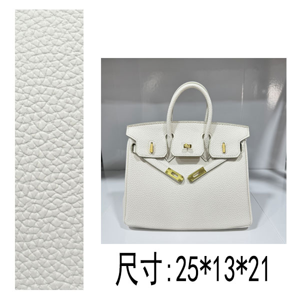 PG810 25新款 H25荔枝纹铂金包包女凯莉包大容量手提包 白