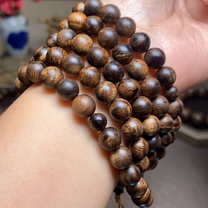 沉香手串越南芽庄瘤疤黄棋楠0.8✖️108