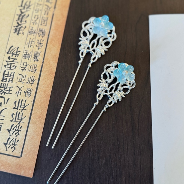 蓝色【重雪】古风汉服配饰