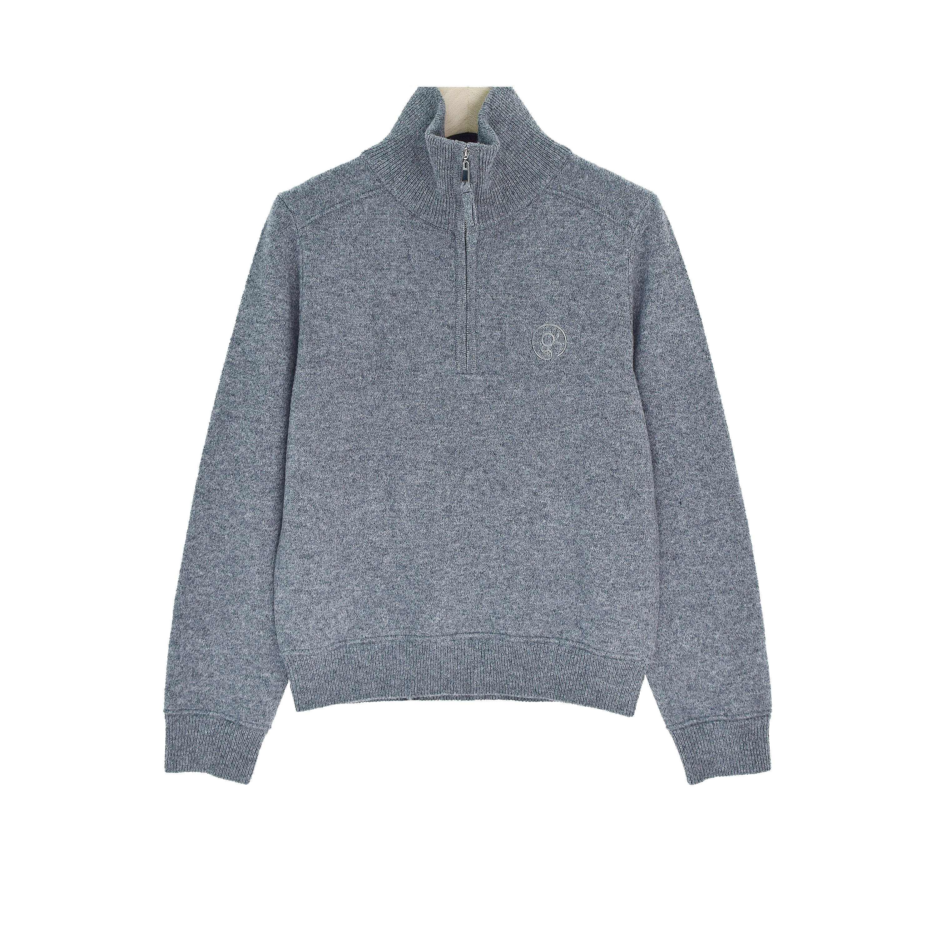 【阿紫】【100%绵羊毛】半拉链高领纯色百搭显瘦针织衫-Y20059