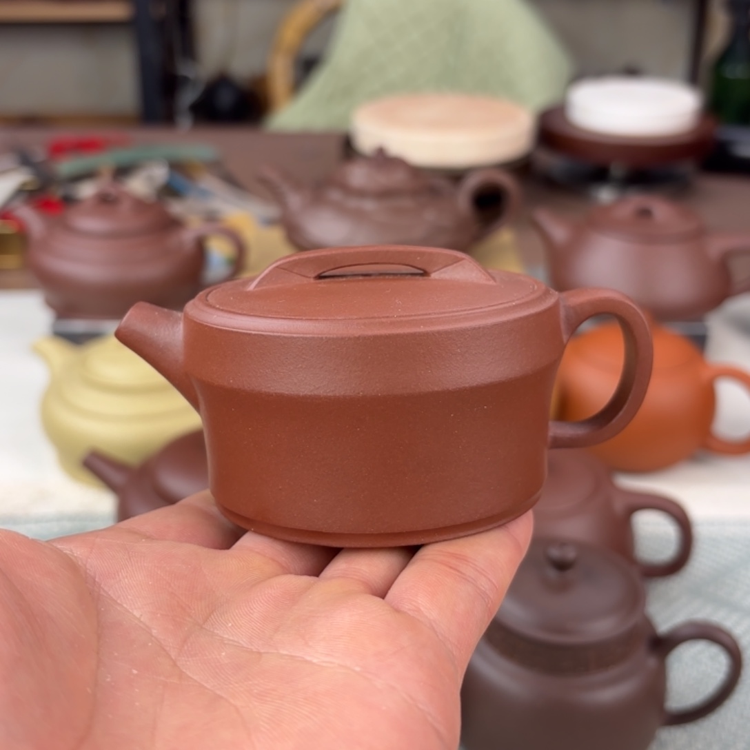 紫砂茶壶瓦当 紫泥100cc