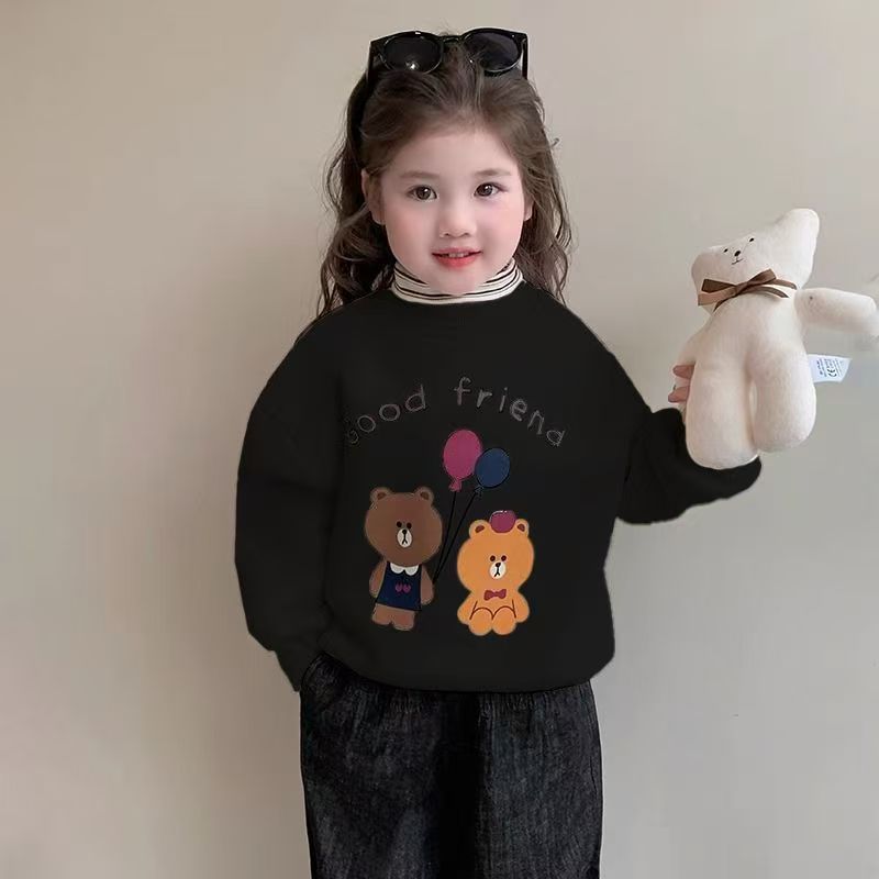 加绒卫衣女童宝宝加厚保暖2025秋冬新款儿童透气亲肤长袖童装卫衣