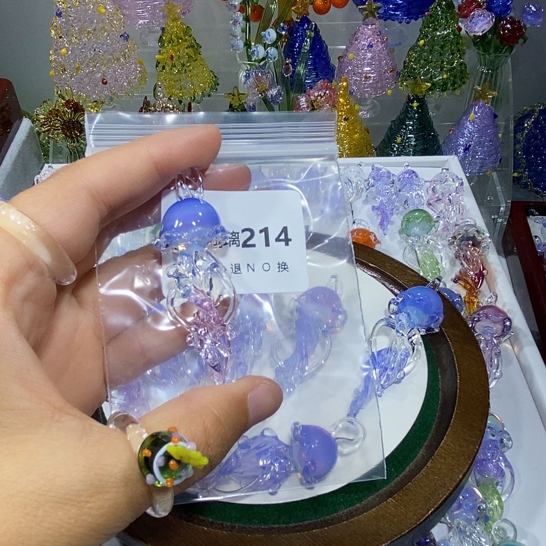 包***谷颈饰玻璃214水母一个