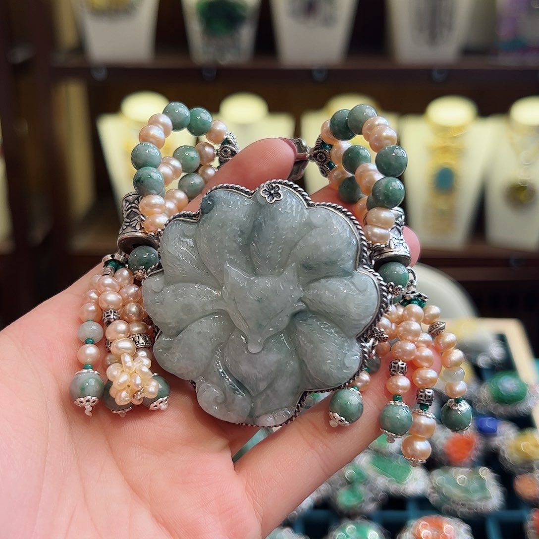 翡翠手链银S925镶嵌手链