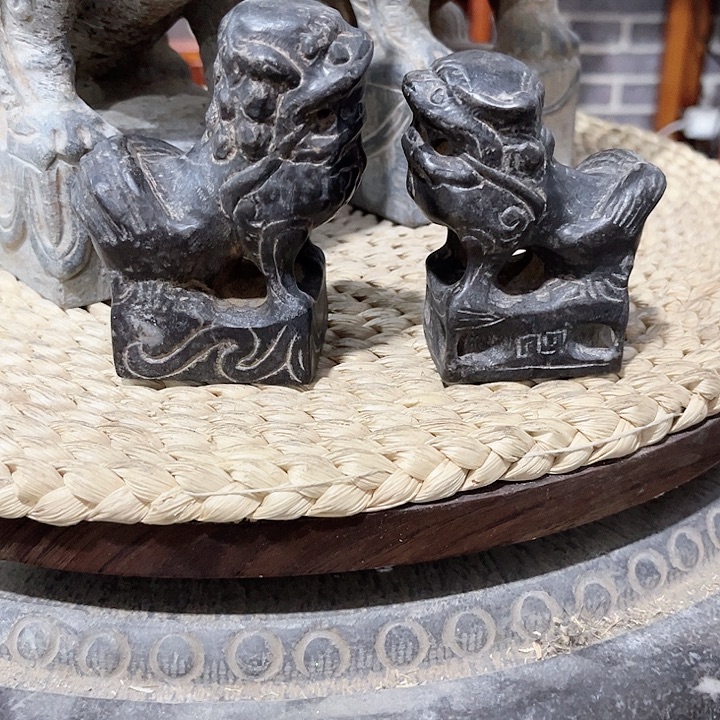 石材把玩狮子2件包邮