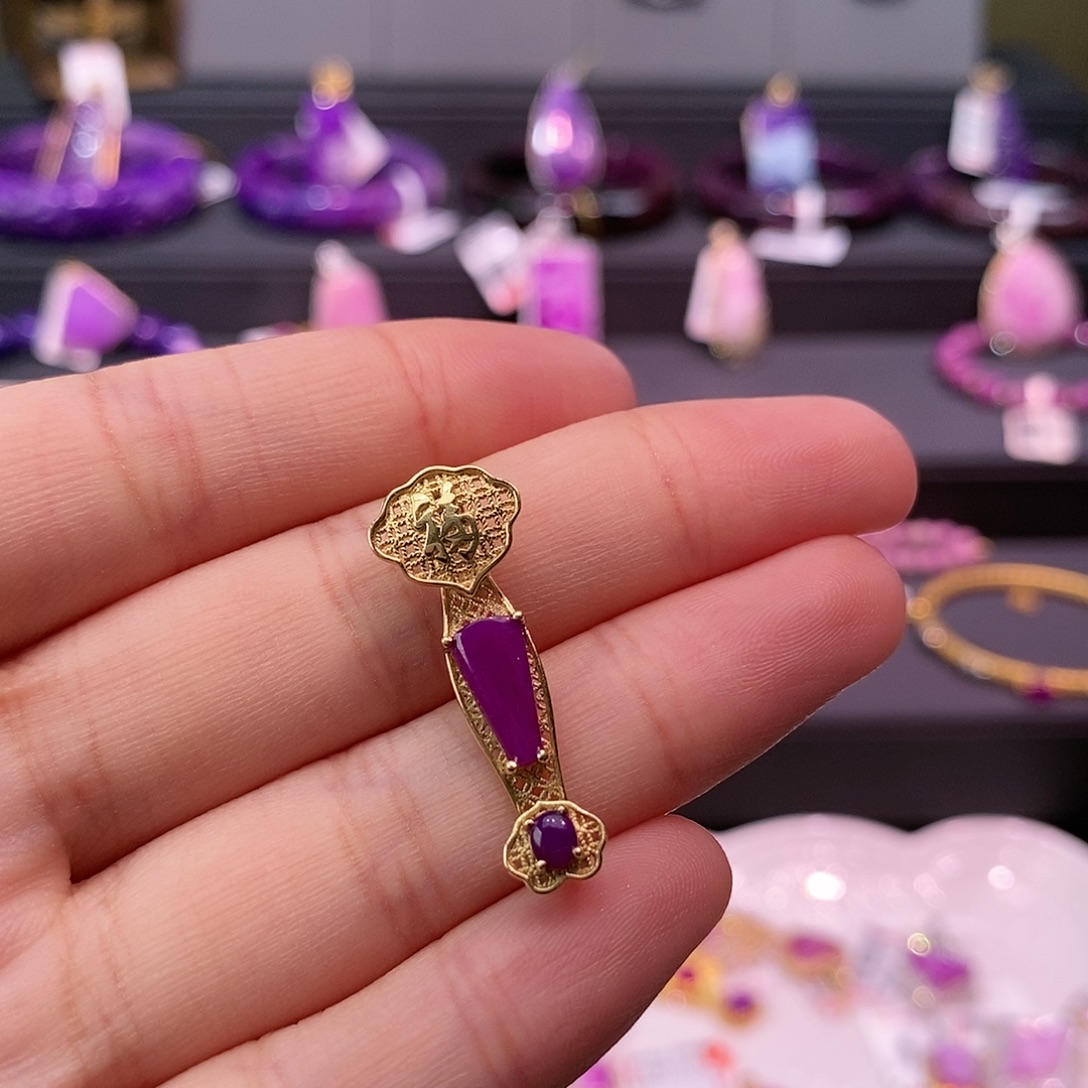 苏纪石（舒俱来）18K金镶嵌吊坠(不含链)