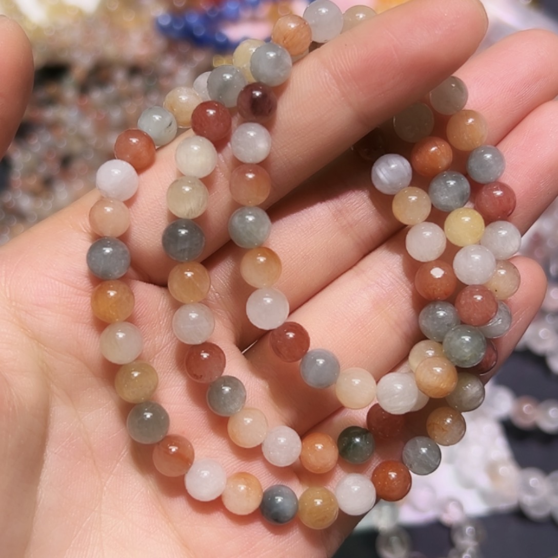 未镶嵌手链水晶彩兔毛13号