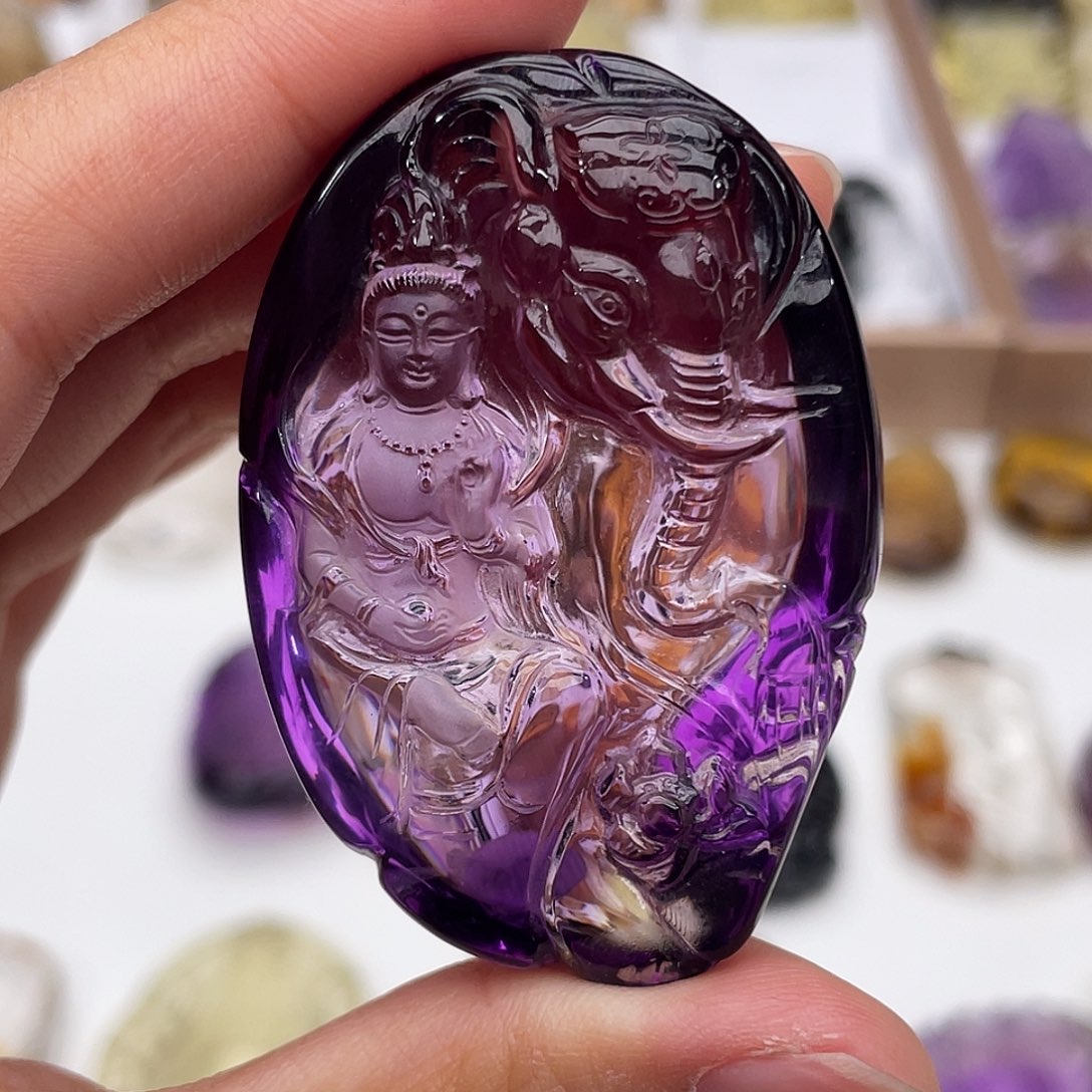 颈饰水晶未镶嵌定制吊坠普贤