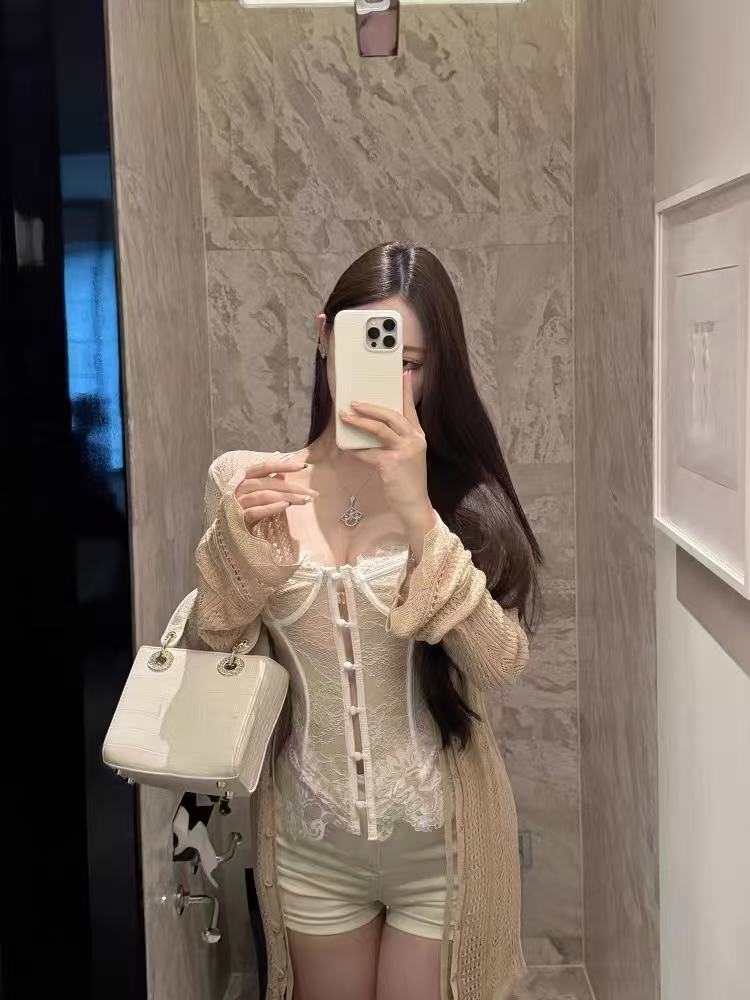 【Vivian】jue美蕾丝胸衣修身鱼骨上衣性感内搭