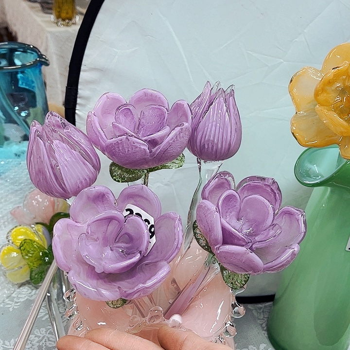 5朵花 家悦琉璃工艺品