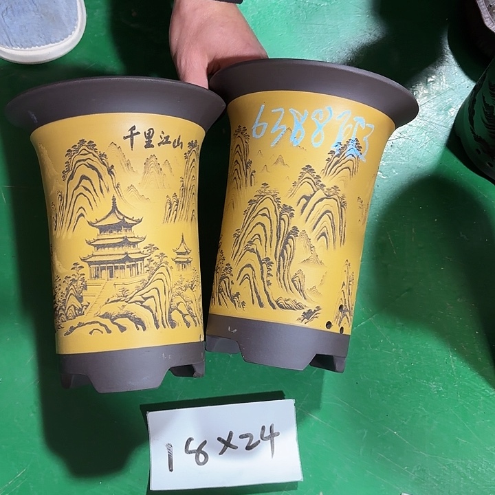 溪***心紫砂花盆微瑕中号