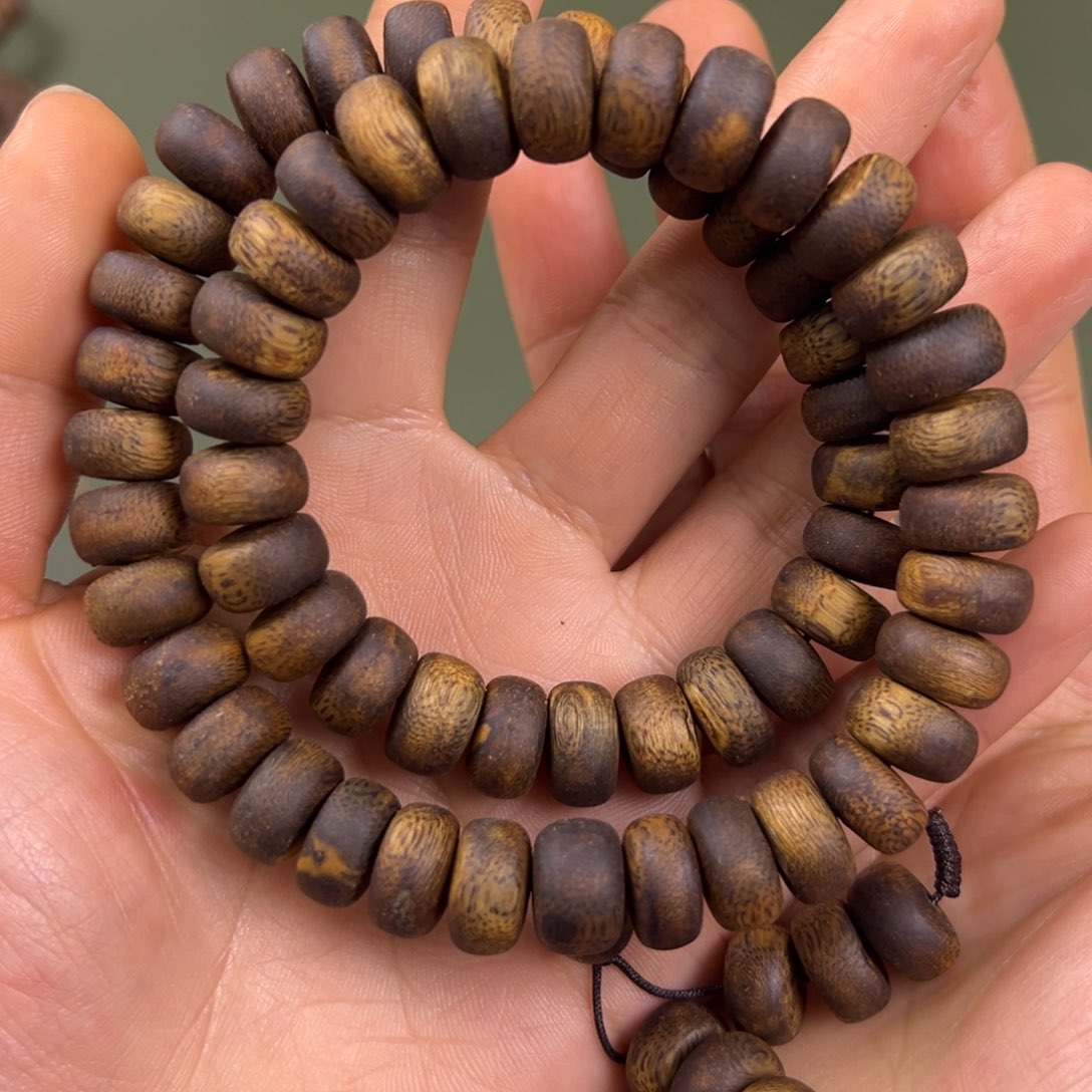 沉香手串张勺子算盘珠双圈多样性发一1.2/33g➕