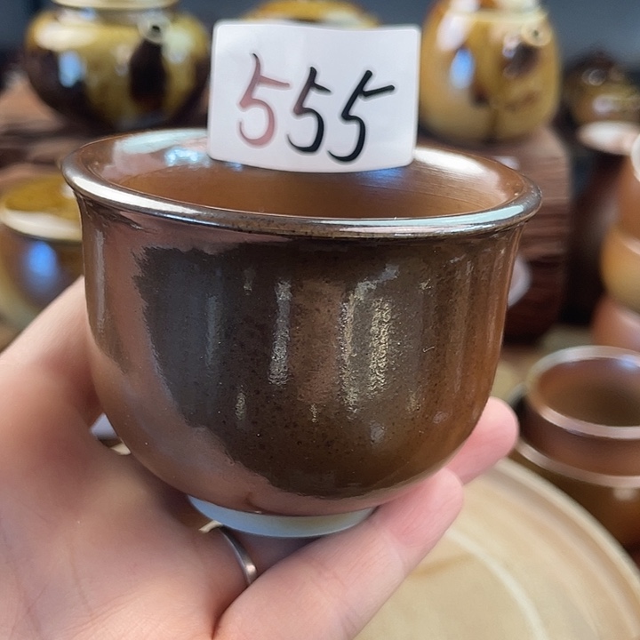 建水紫陶白泥柴烧杯