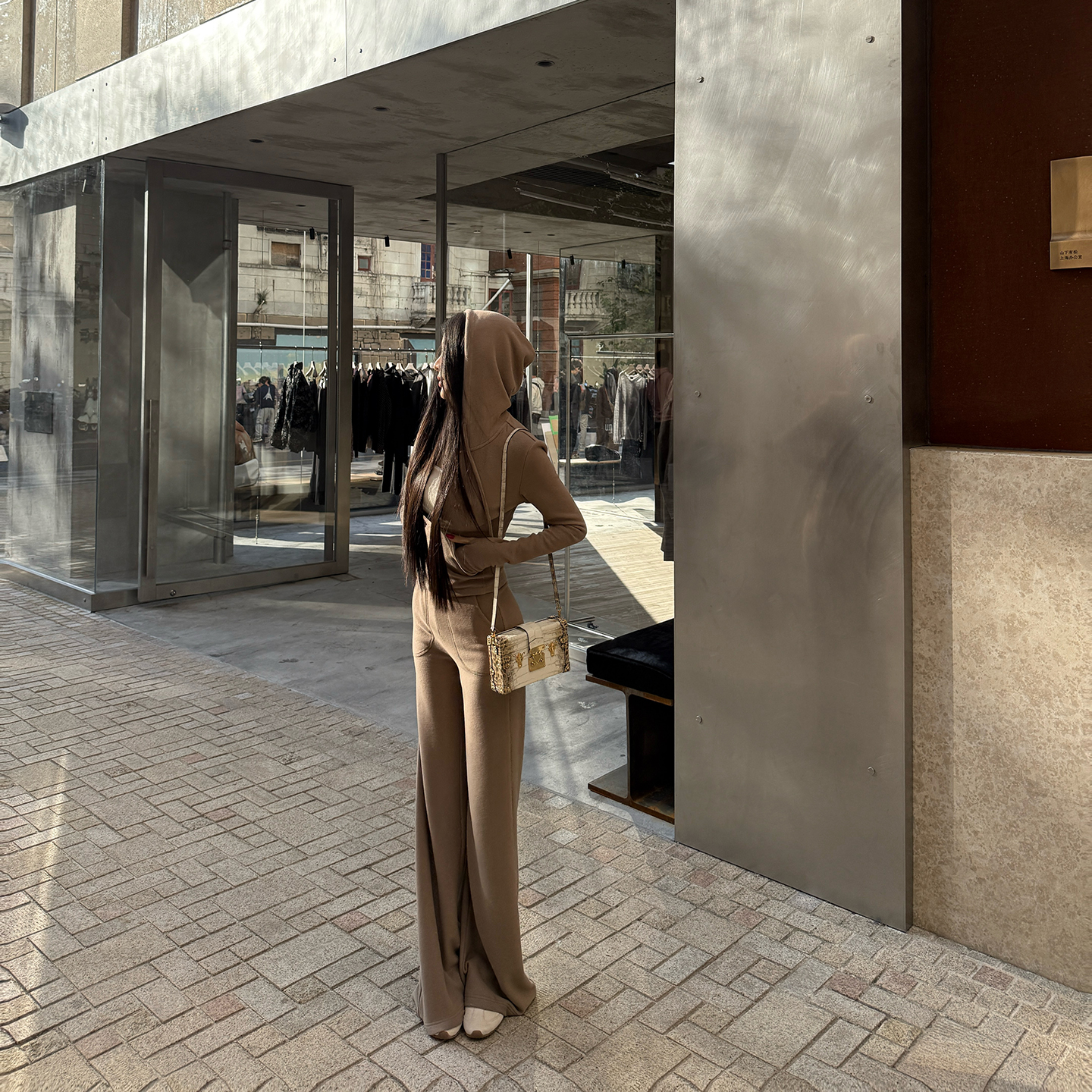 Fbblimit【长期主义】休闲双面磨毛套装连帽上衣直筒休闲裤D253843A