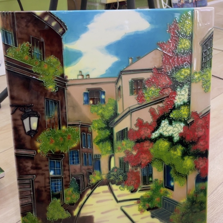 陶瓷瓷版画街区红花