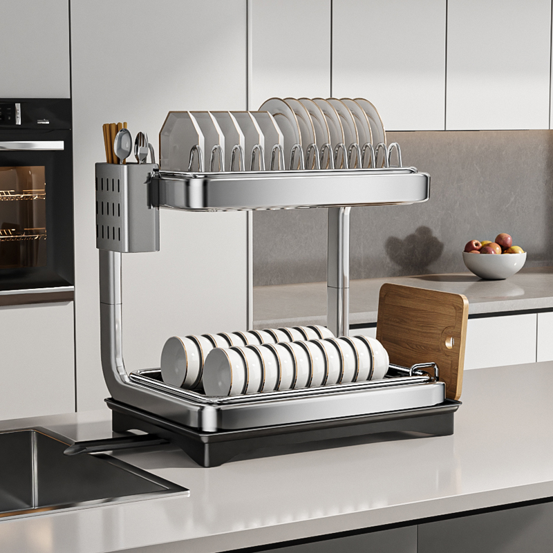 加厚不锈钢洗碗架沥水架碗盘碗架厨房置物架沥水篮碗筷碗碟收纳架