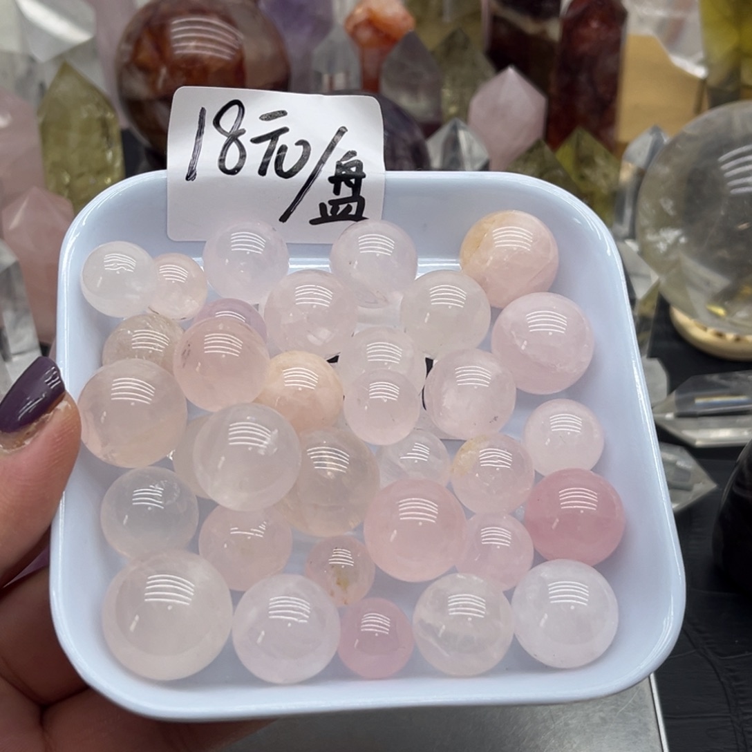 未镶嵌珠宝半成品水晶13 粉水晶12-28mm
