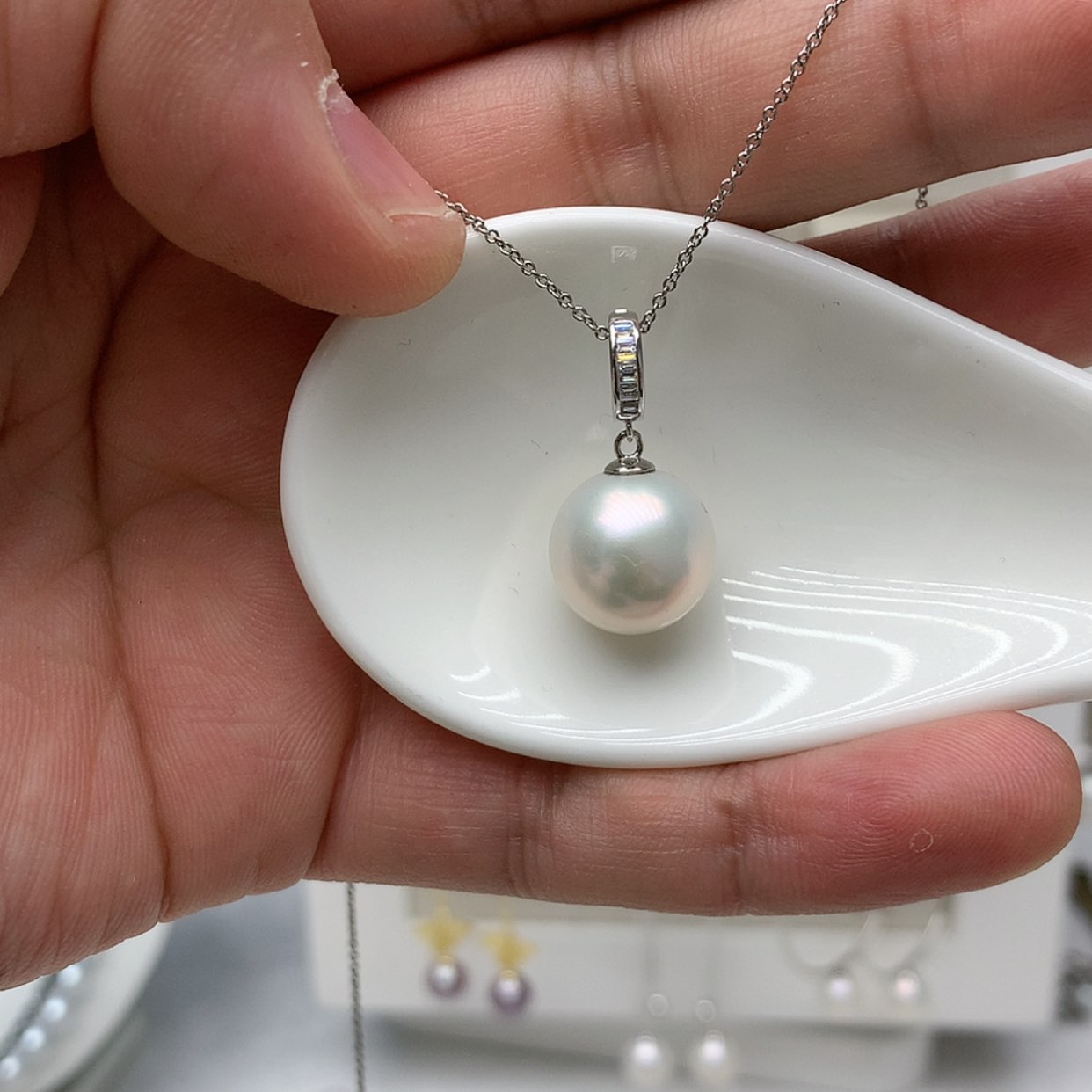 【闪购商品】淡水珍珠吊坠(不含链)银S925镶嵌