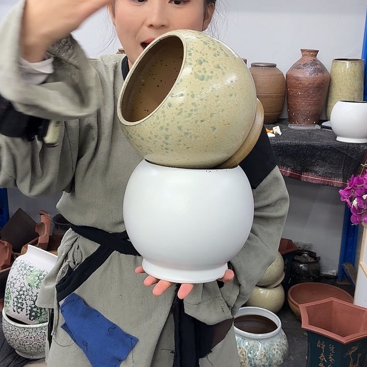 15×19 -粗陶花盆有孔-买买买