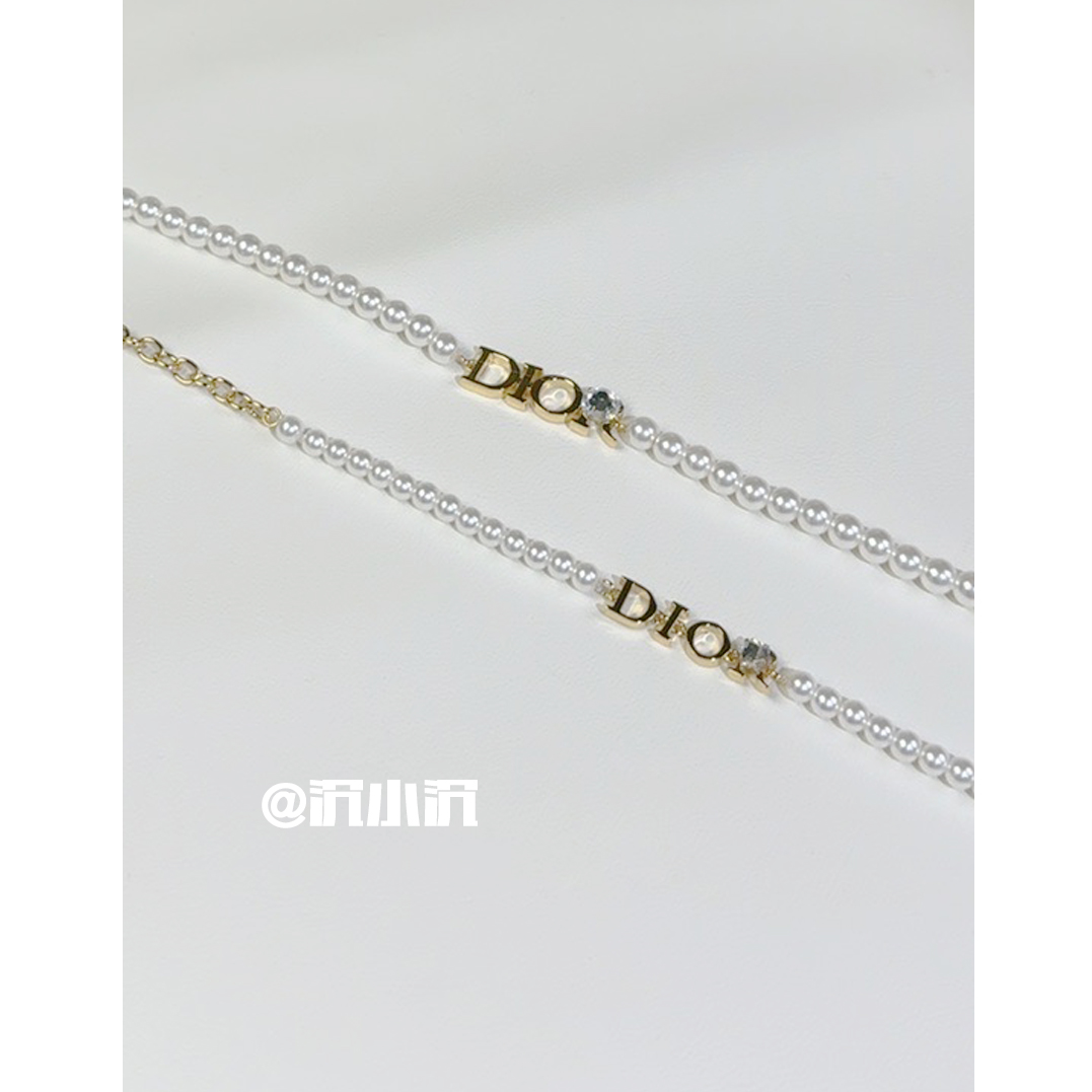 铜合金手链 【D字母珠珠项链D53】高版本时尚百搭气质项链手链