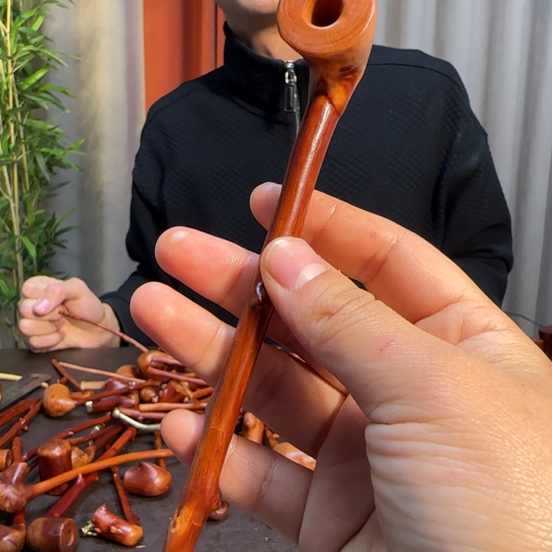 檬子木文玩手把件烟斗