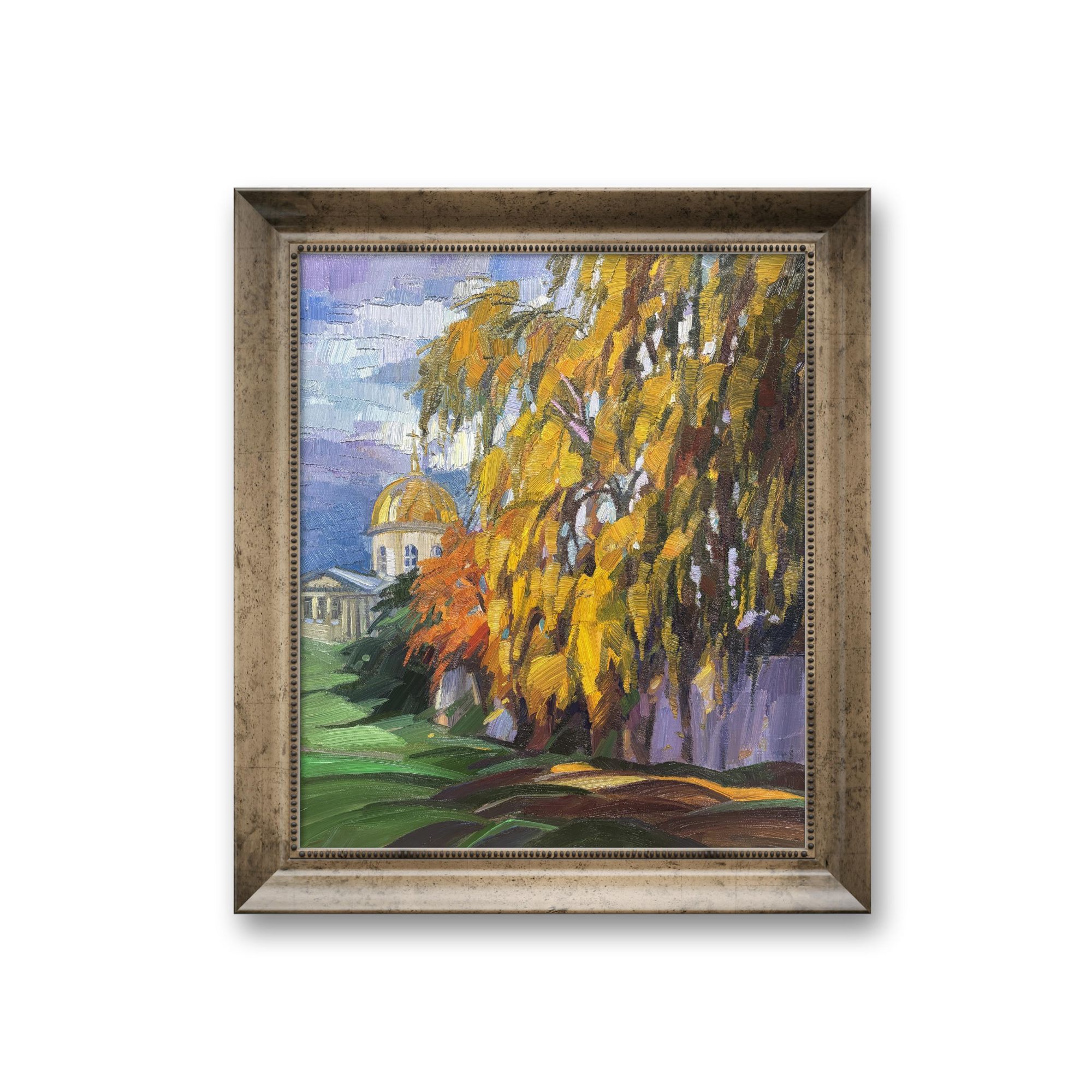 俄罗斯原创手绘油画娜塔莉娅《金秋》50*60cm 2025年