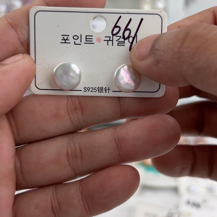 淡水珍珠耳饰银S925镶嵌