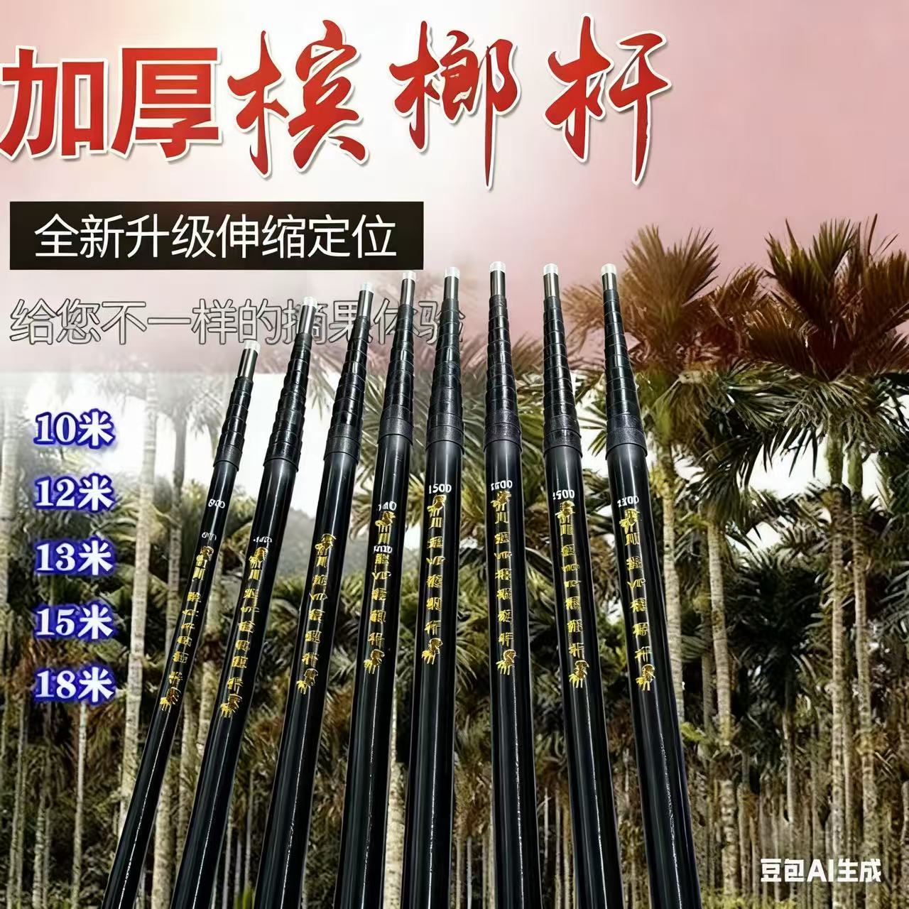 创建VIP无卡扣款高碳槟榔杆：超轻超挺直，足长足米定位