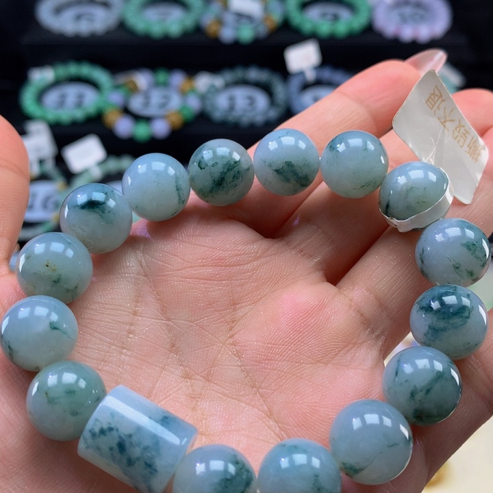 翡翠手链未镶嵌翡翠13/14.6