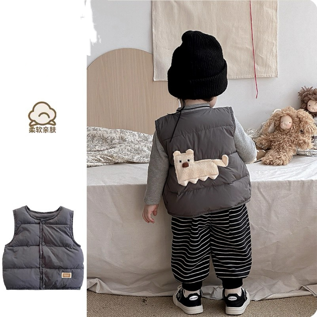 男宝秋冬款夹棉马甲加厚婴幼儿棉马甲外套男女通用叠穿夹棉小马甲
