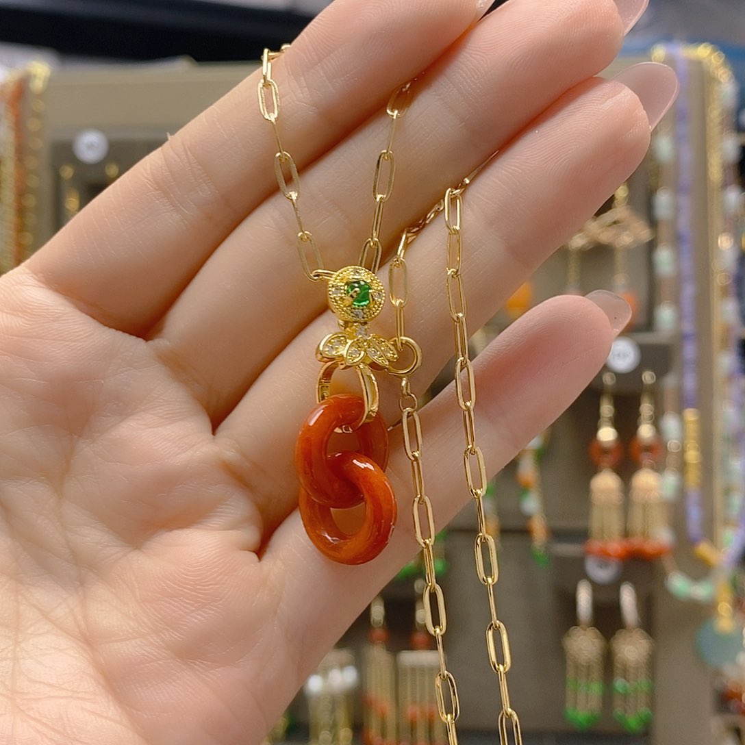 翡翠合金耳饰翡翠