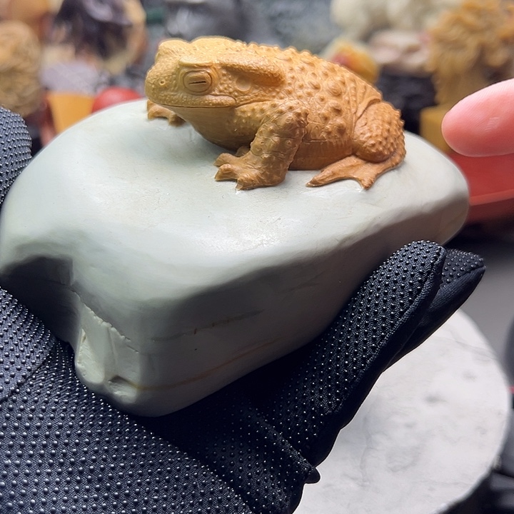 千***意东北石松花石摆件