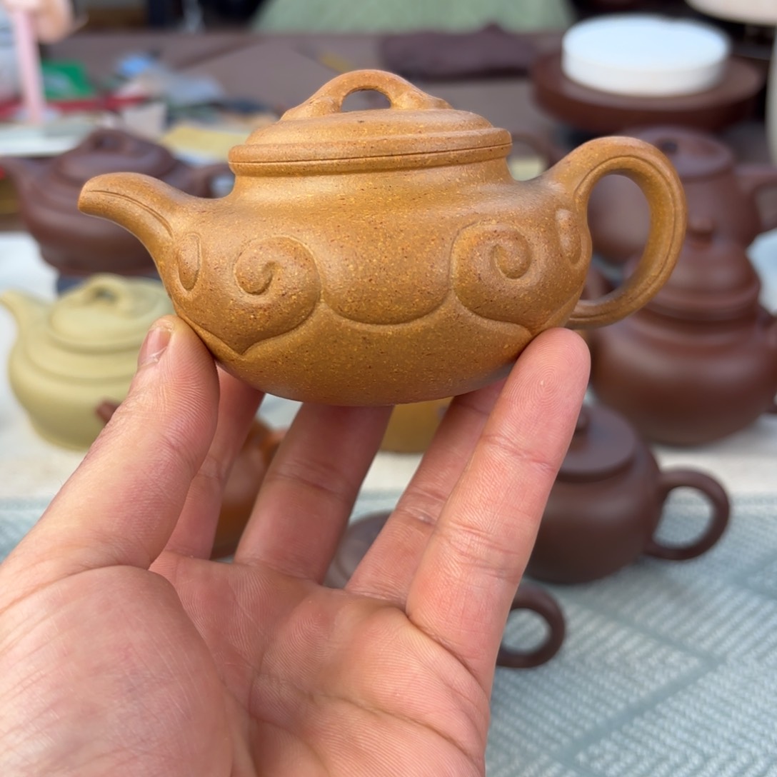 紫砂茶壶微瑕 仿古如意 降坡泥 145cc
