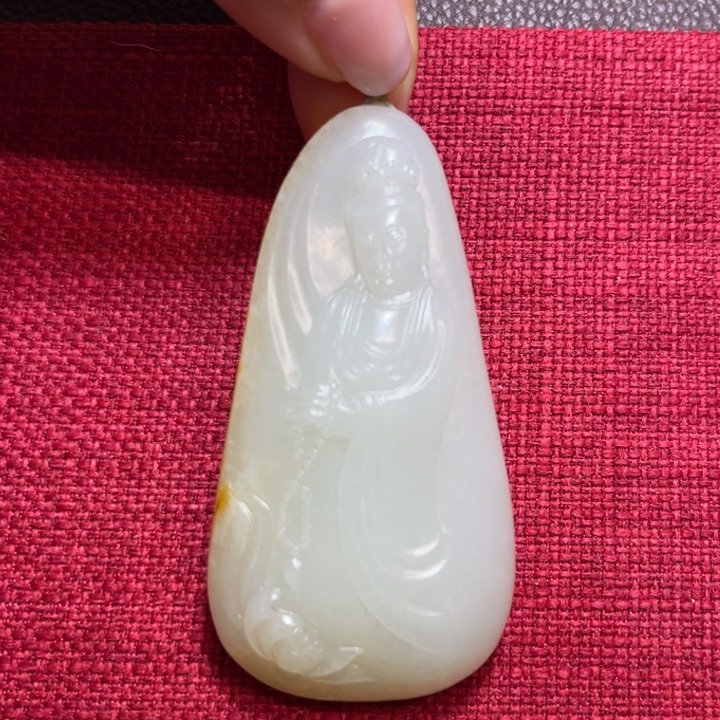 和田玉挂件未镶嵌观音