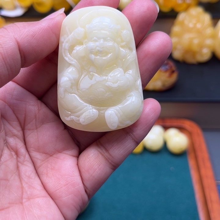 琥珀未镶嵌珠宝奇石M35号白蜡财财