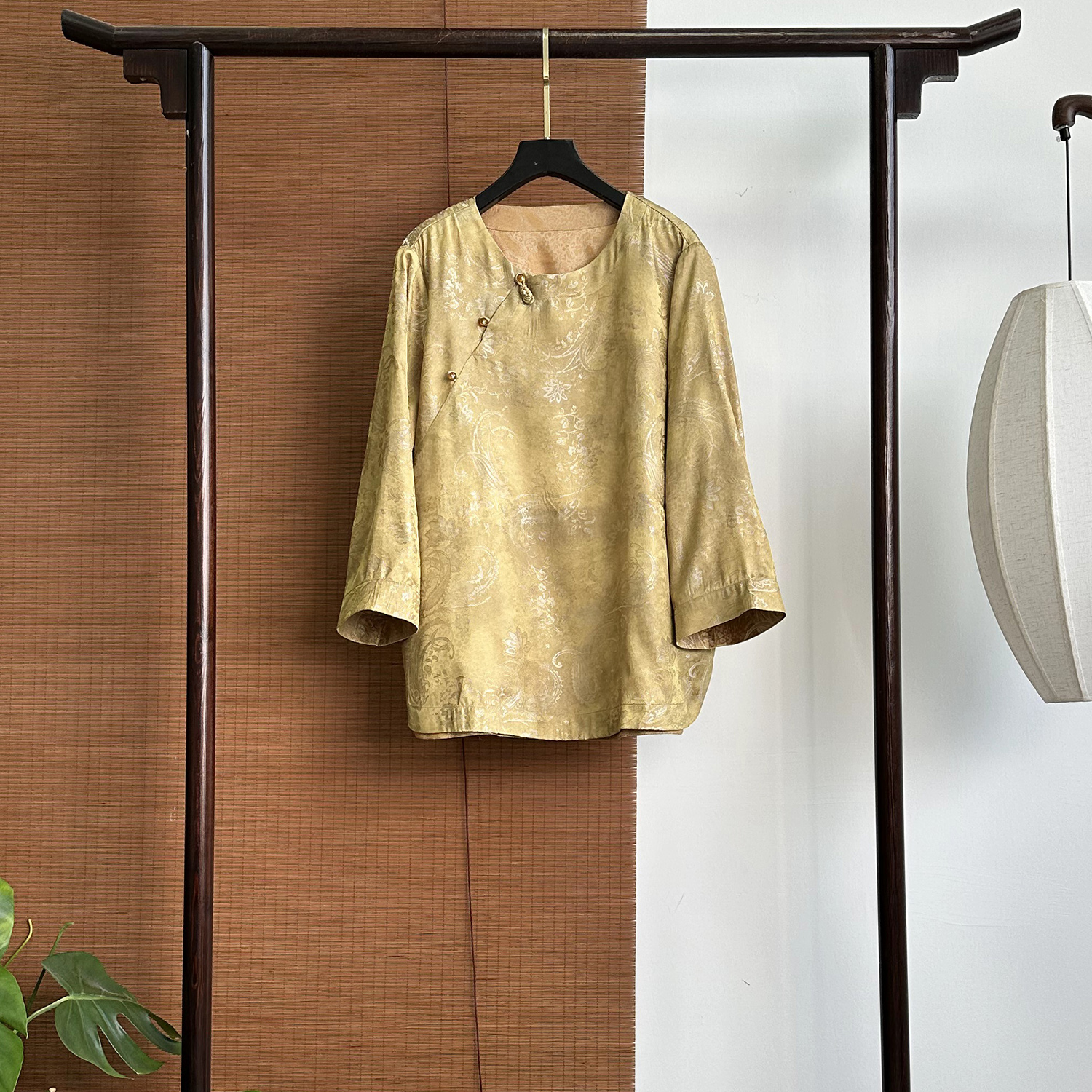 【255196】卷草纹   新中式40姆米 织花上衣