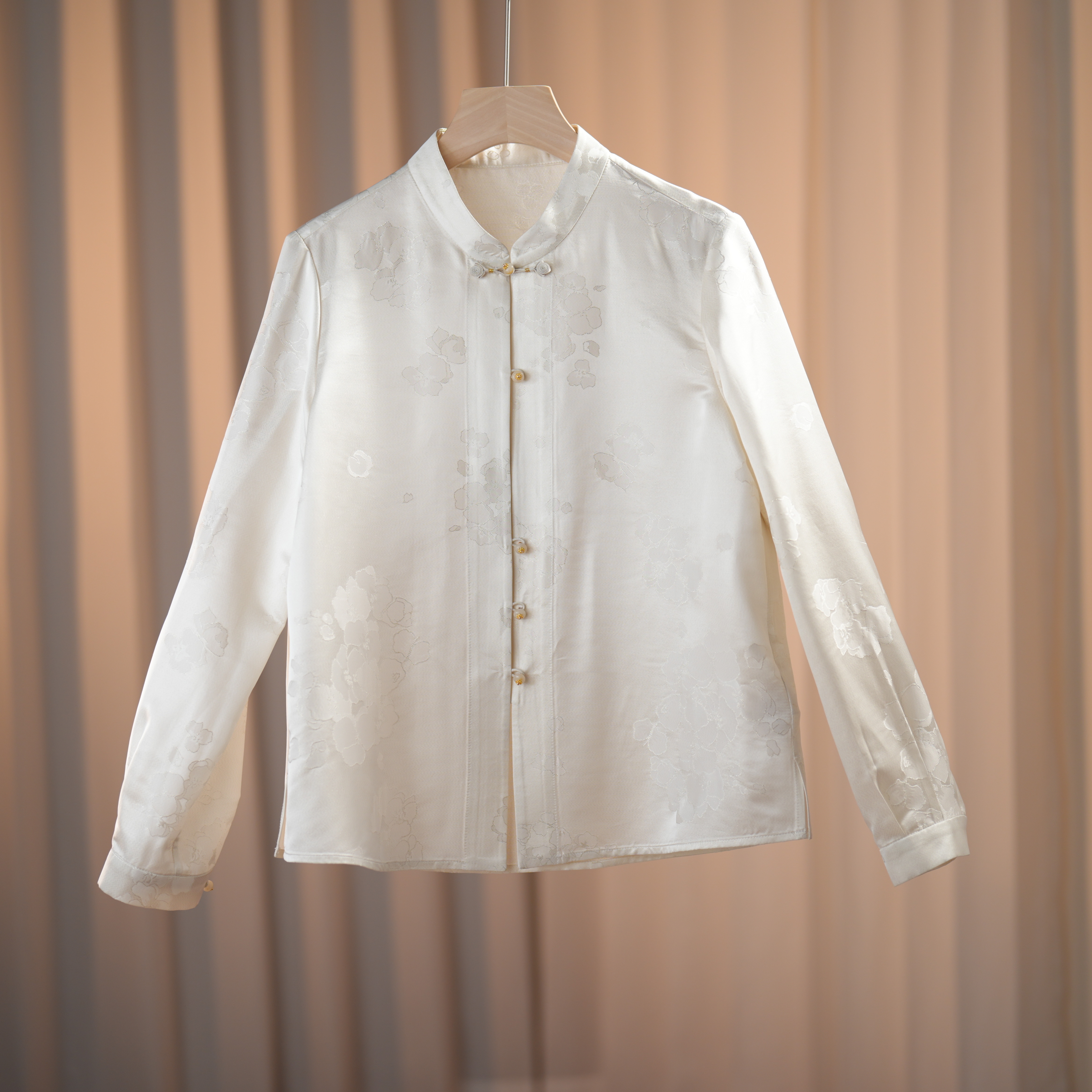 檀樱-YZ833021新中式桑蚕丝中国风复古时尚百搭衬衫上衣女装提花