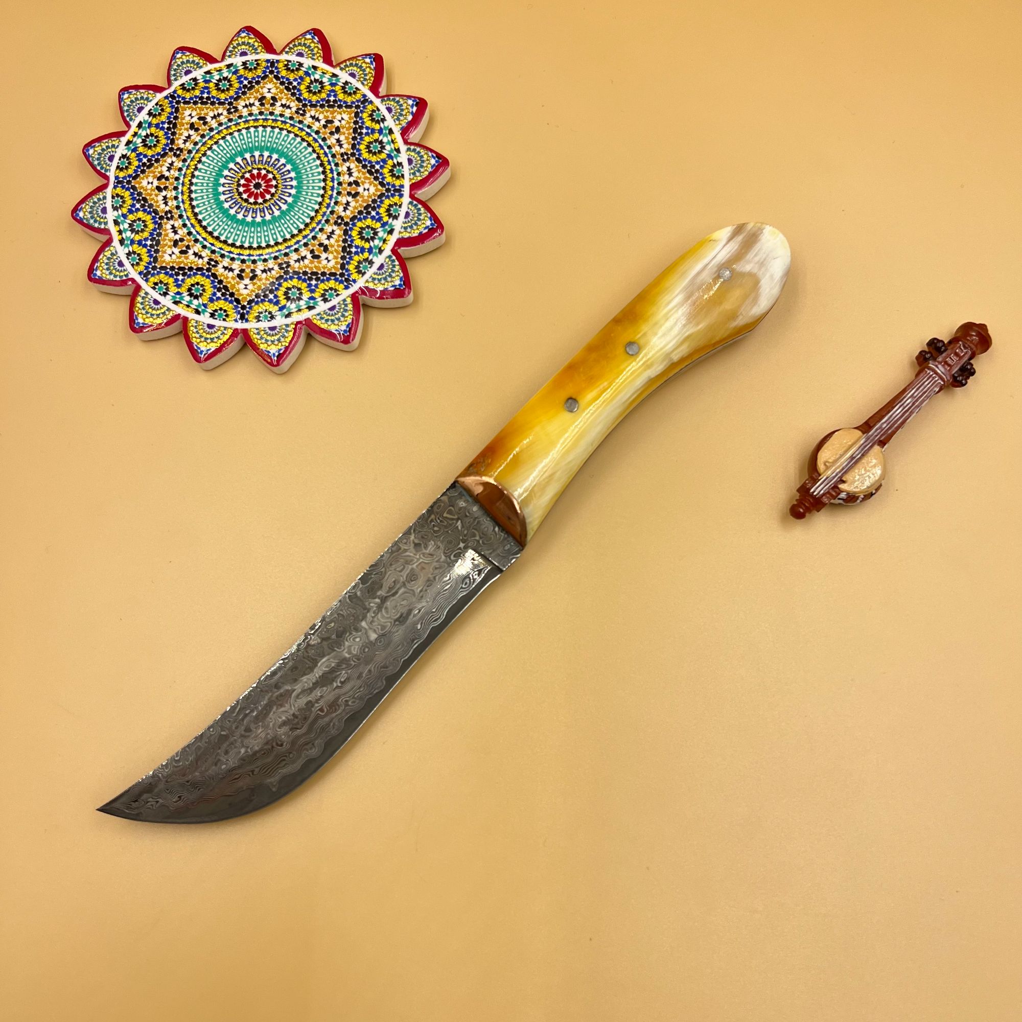 【英吉沙】大马士革钢可家用直柄小刀