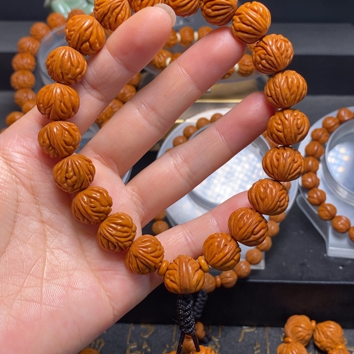 手串桃核凤羽金蟾手持14