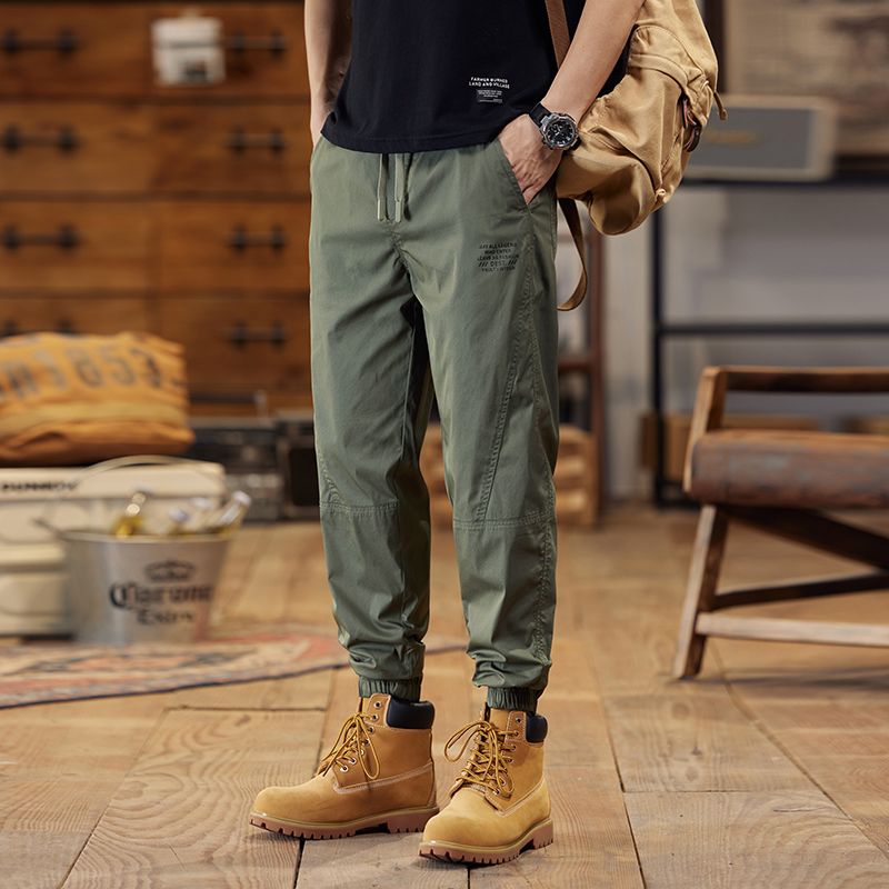 K09夏季薄款棉修身立体剪裁拼接男裤