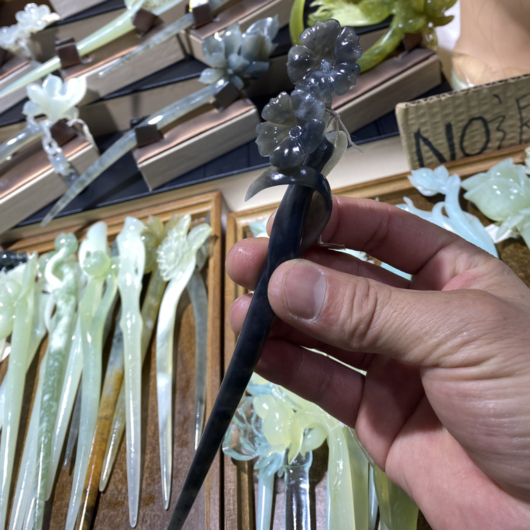 岫玉发簪、头饰、汉服发饰、简约玉簪、日常百搭、古风玉簪、精致发簪