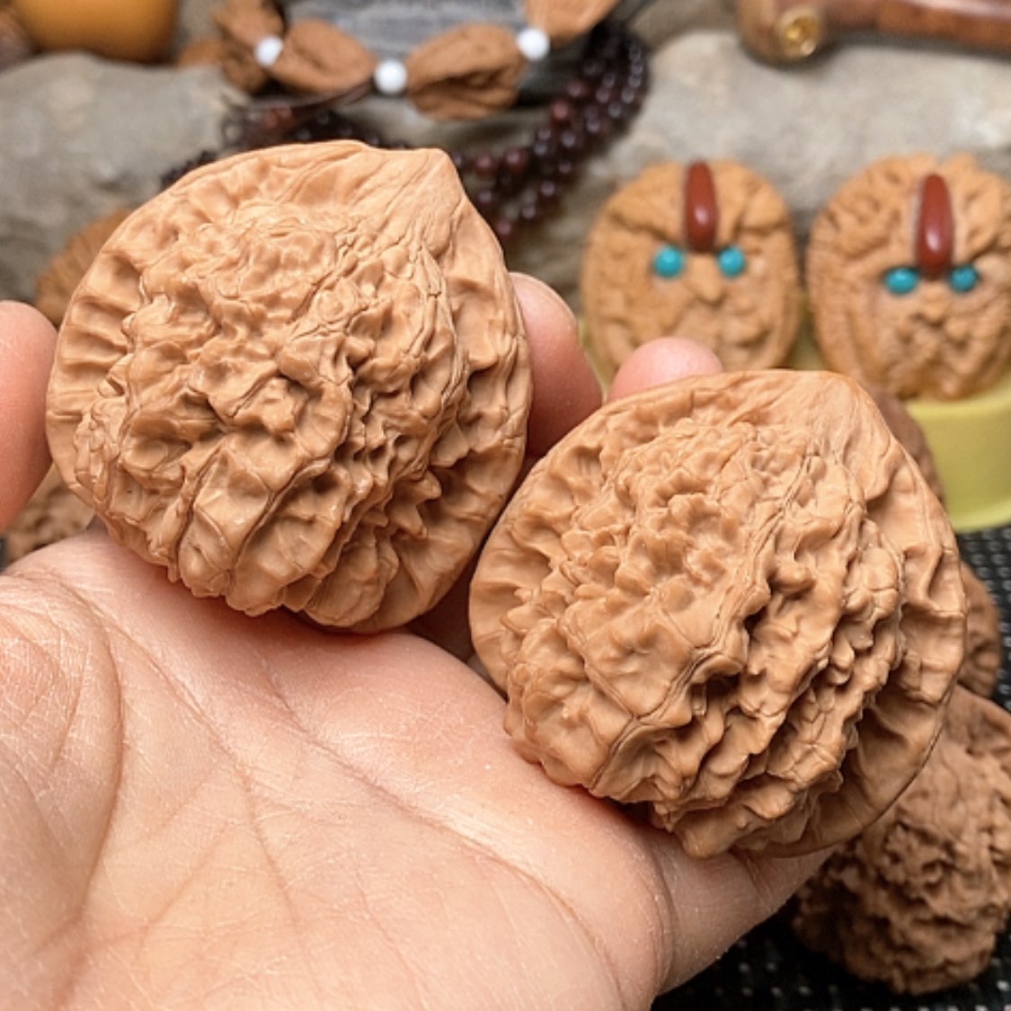 【闪购商品】文玩核桃把件51官帽原装62.4克