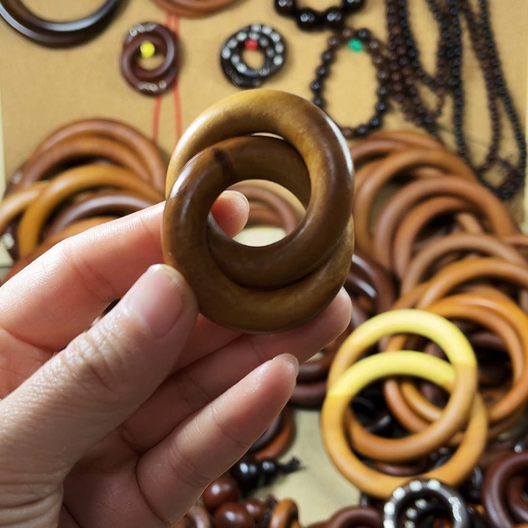 木质非金属枣木25圈口带零星雷焦