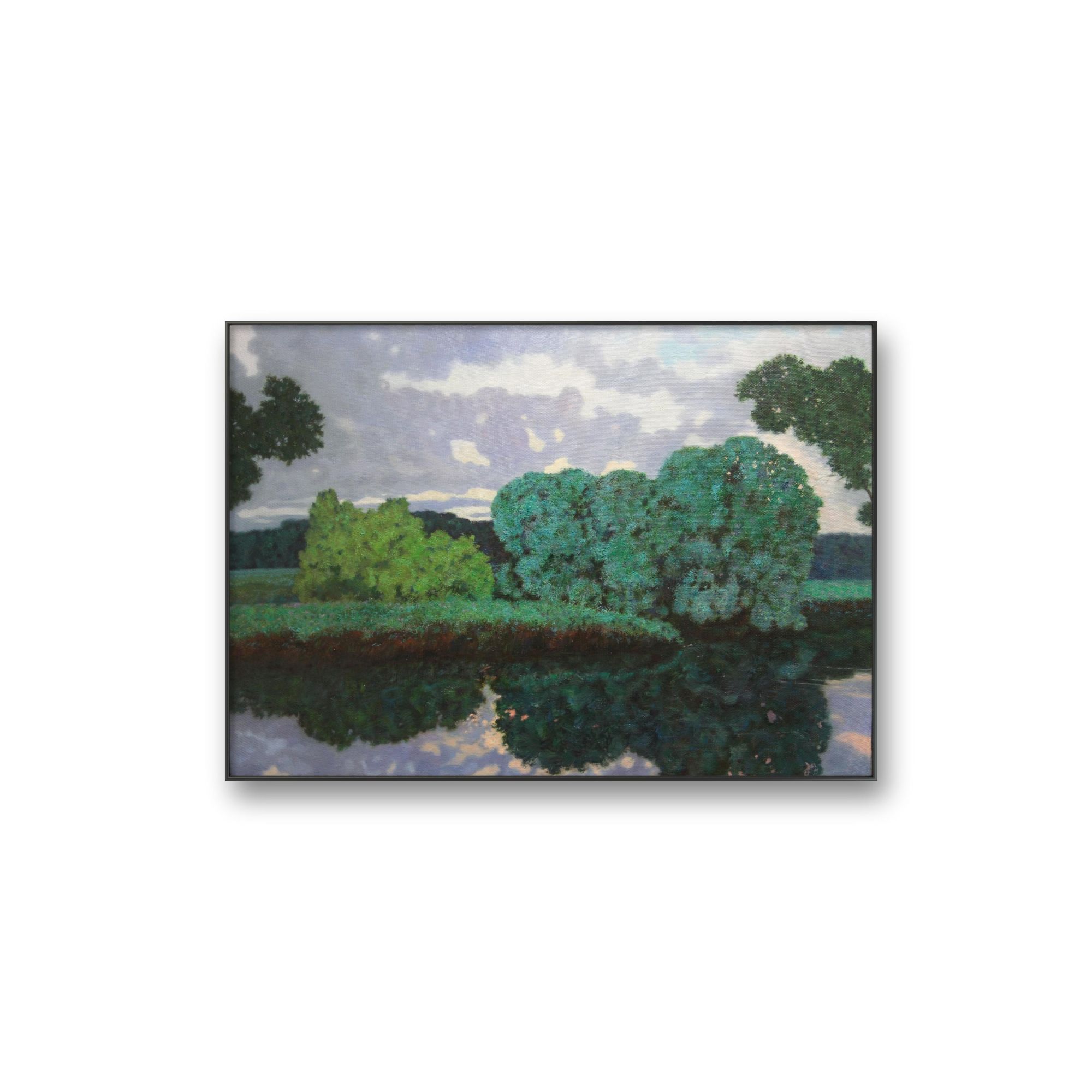 俄罗斯原创手绘油画杜拉托夫《青葱倒影》50*70cm 2015年客厅卧室