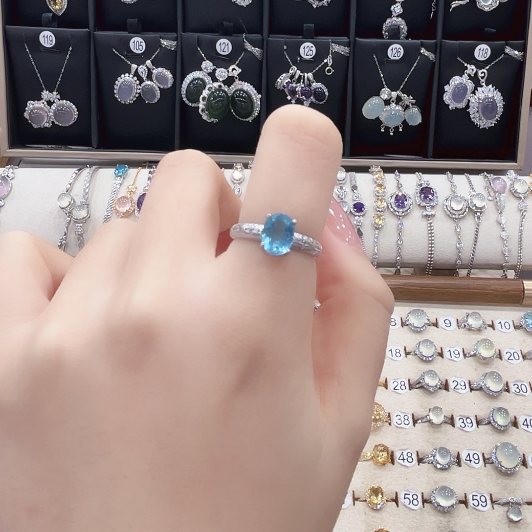 哈****戒指芙蓉石银S925镶嵌